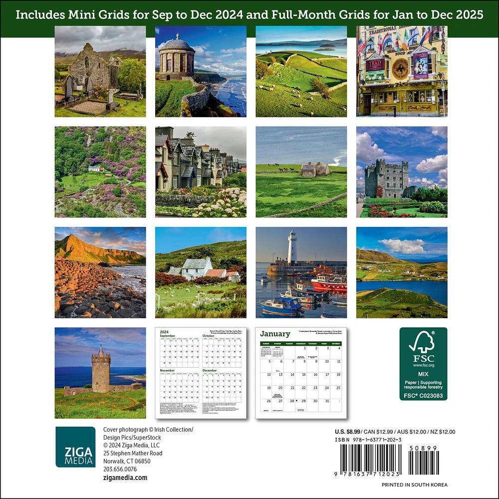 Ireland Mini 2025 Calendar