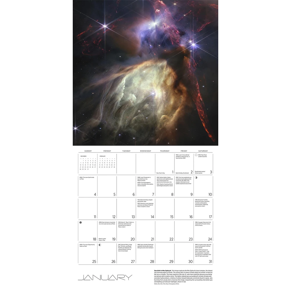 Space Views 2026 Deluxe Special Edition Wall Calendar with Print