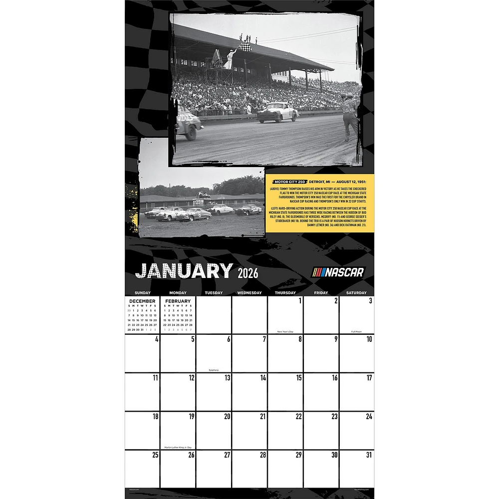 Nascar Great Races 2026 Wall Calendar