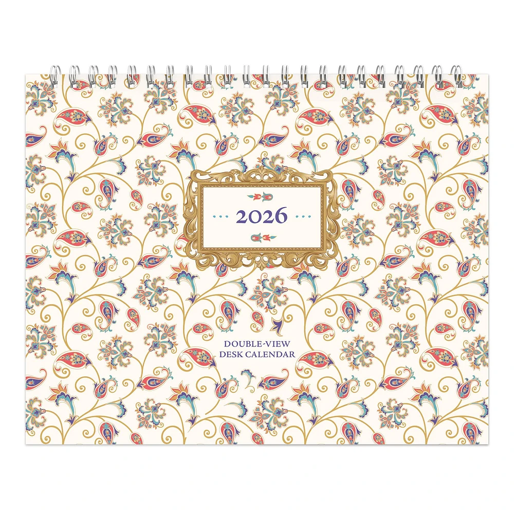 Patterned 2026 Double View Easel Calendar