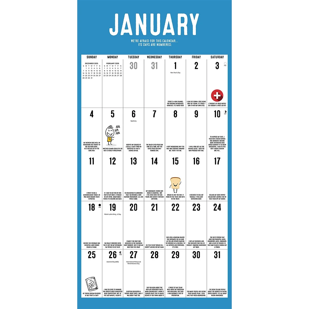 Pun Intended 2026 Wall Calendar