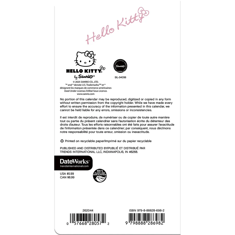 Hello Kitty Bilingual 2026 2 Yr Pocket Planner Calendar - Online Exclsuive