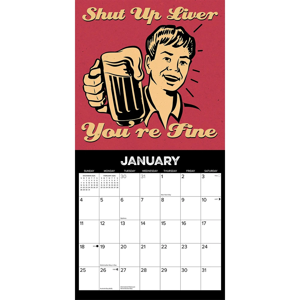 Beer Through The Years 2026 Wall Calendar