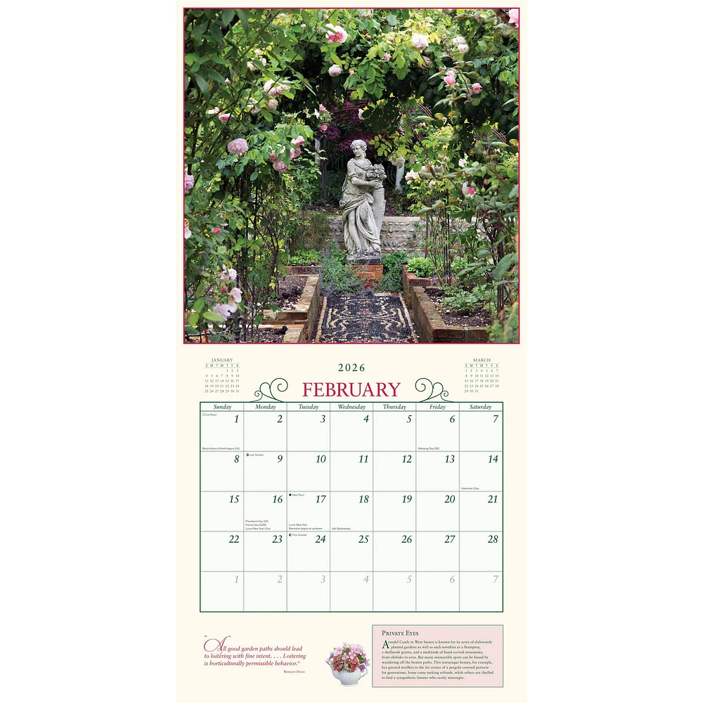 Secret Garden 2026 Wall Calendar