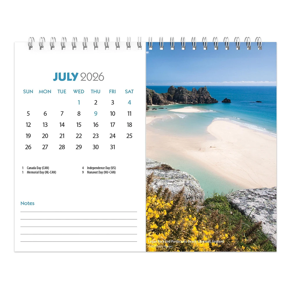 Beaches 2026 Double View Easel Calendar