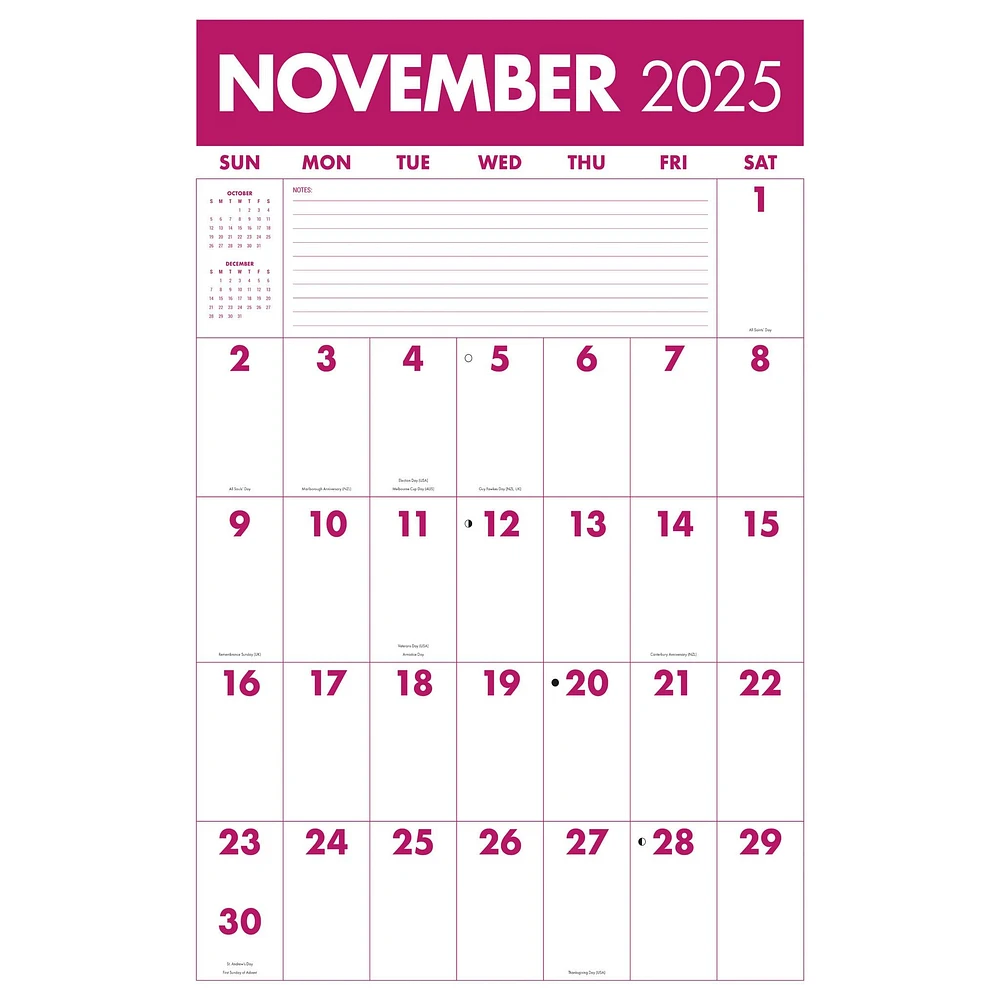 Mammoth Grid Oversized Poster 2025 Calendar