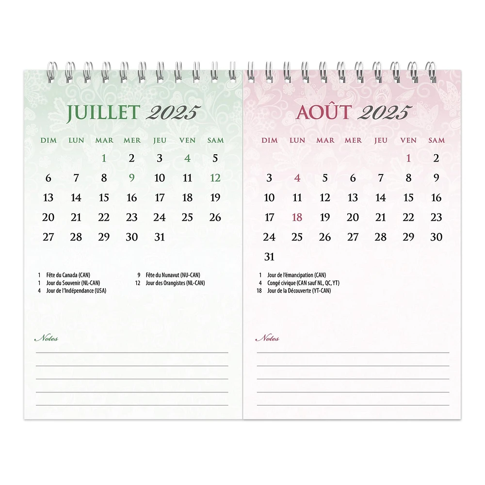 Motifs Easel 2025 Calendar (French)