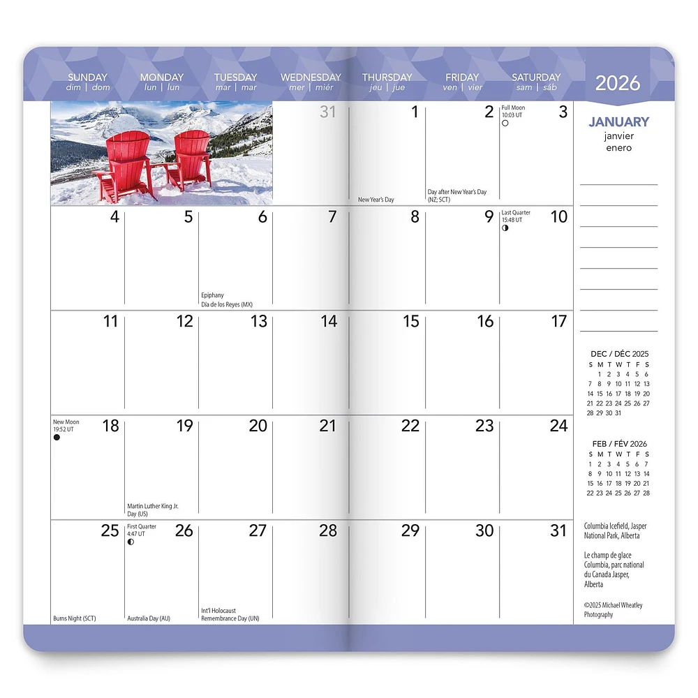 Canada Bilingual 2026 2 Yr Pocket Planner Calendar - Online Exclusive