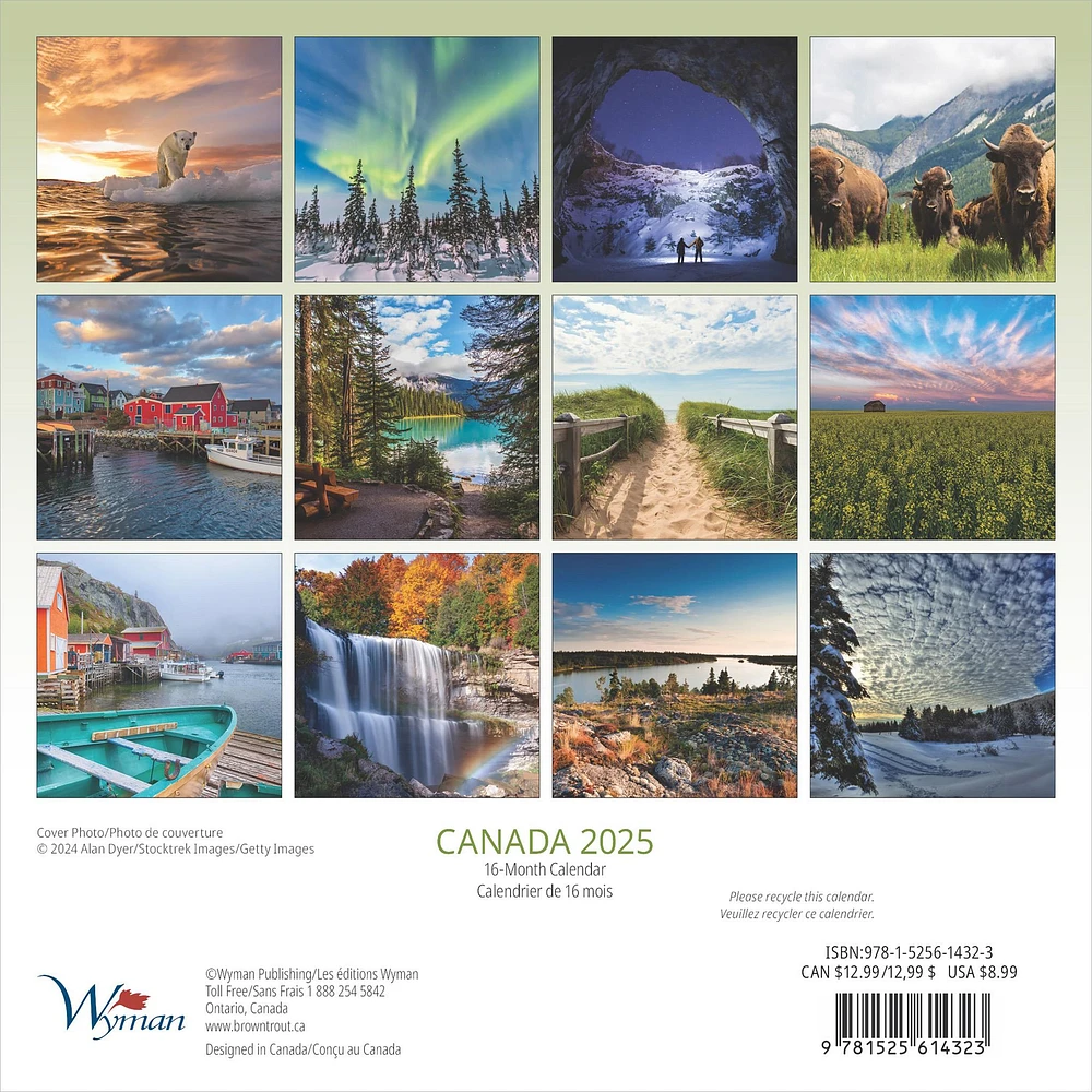 Canada Mini 2025 Calendar