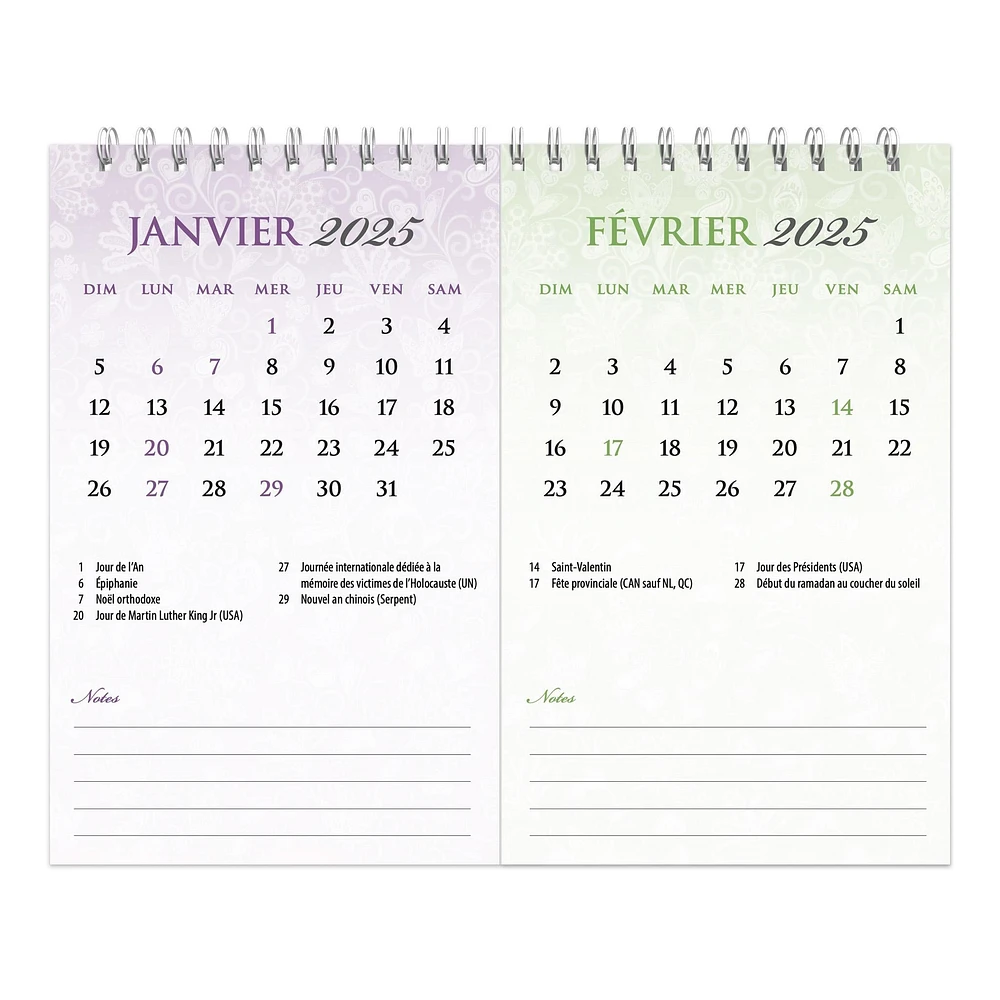 Motifs Easel 2025 Calendar (French)