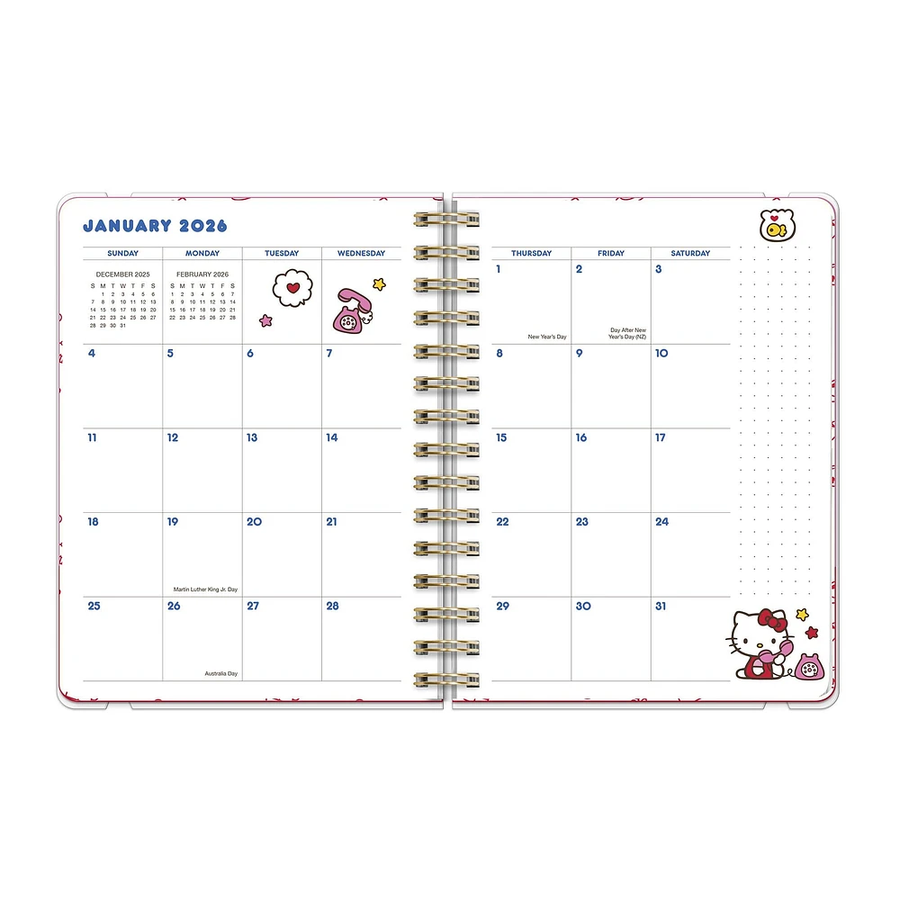 Hello Kitty Playful Pink Deluxe 2026 Planner Calendar