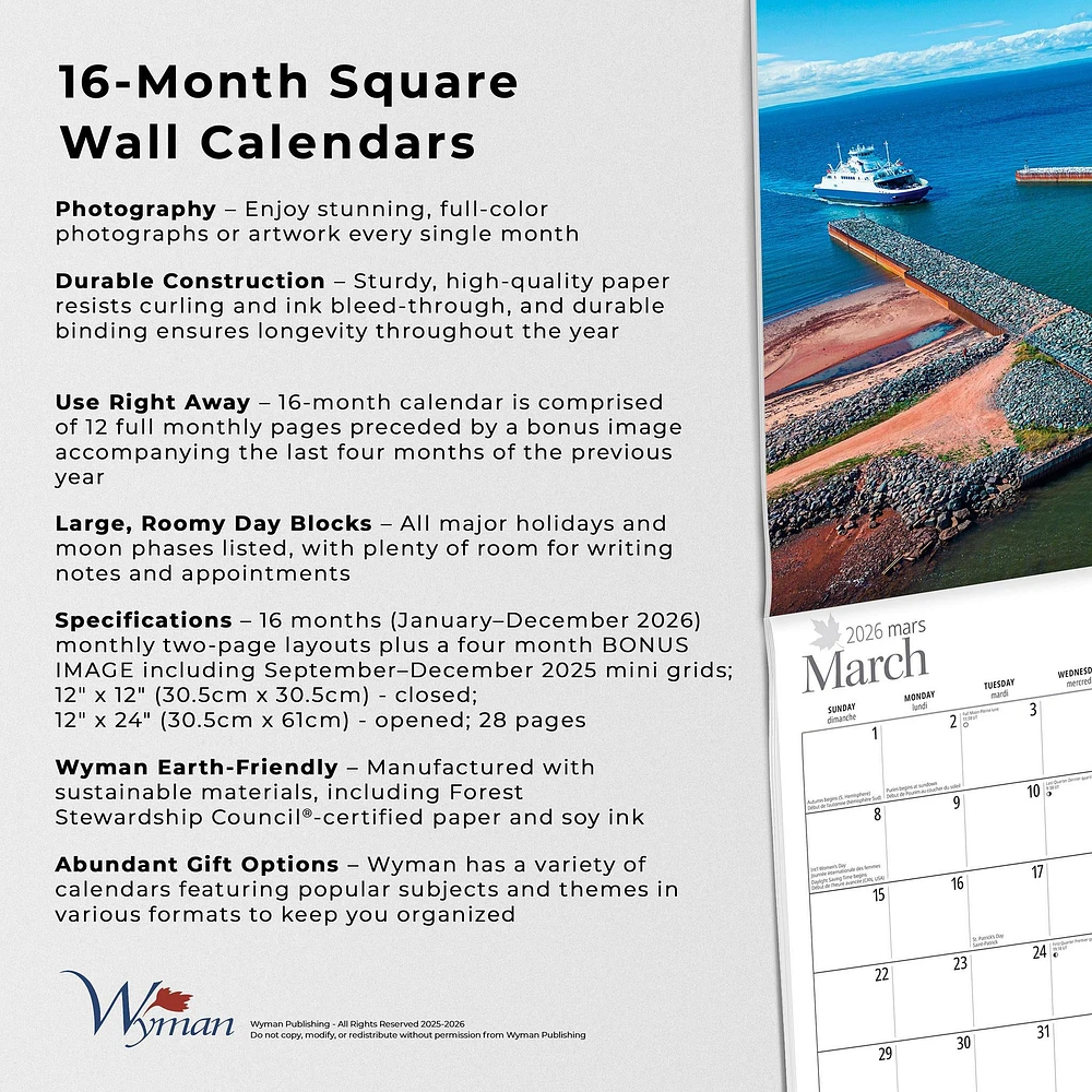 Prince Edward Island 2026 Wall Calendar - Online Exclusive