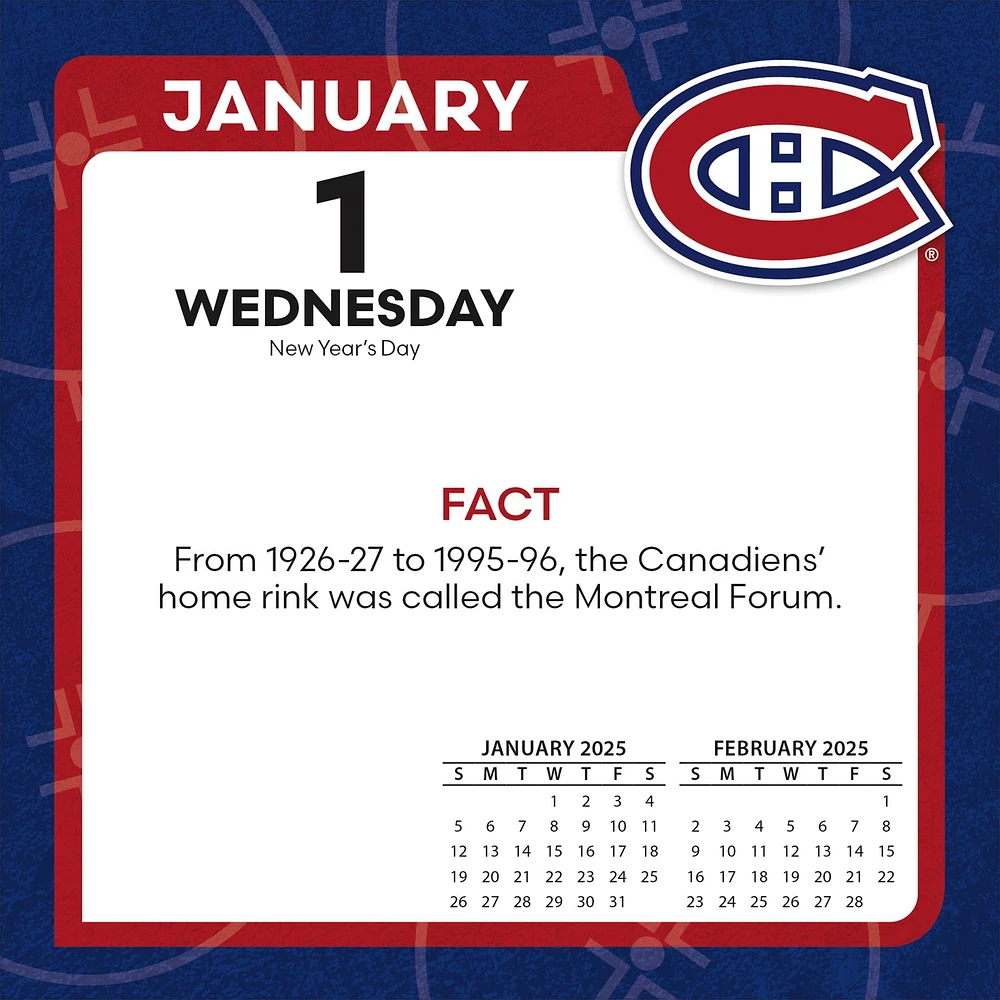 NHL Montreal Canadiens Box 2025 Calendar