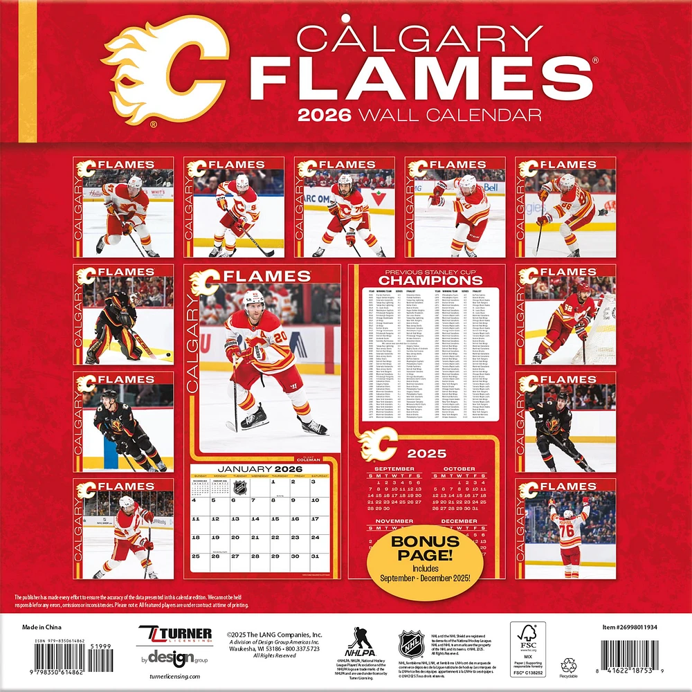 NHL Calgary Flames 2026 Wall Calendar - Online Exclusive