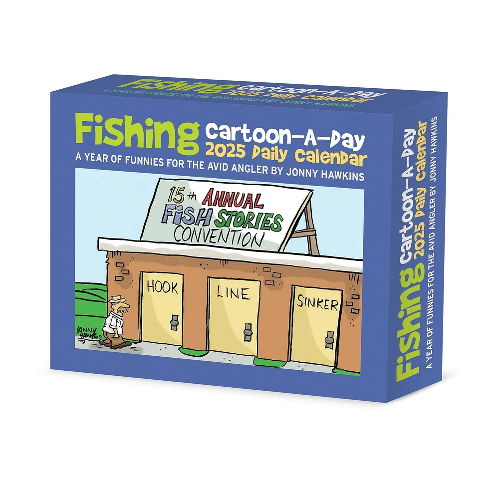 Fishing Cartoon A Day By Jonny Hawkins Box 2025 Calendar