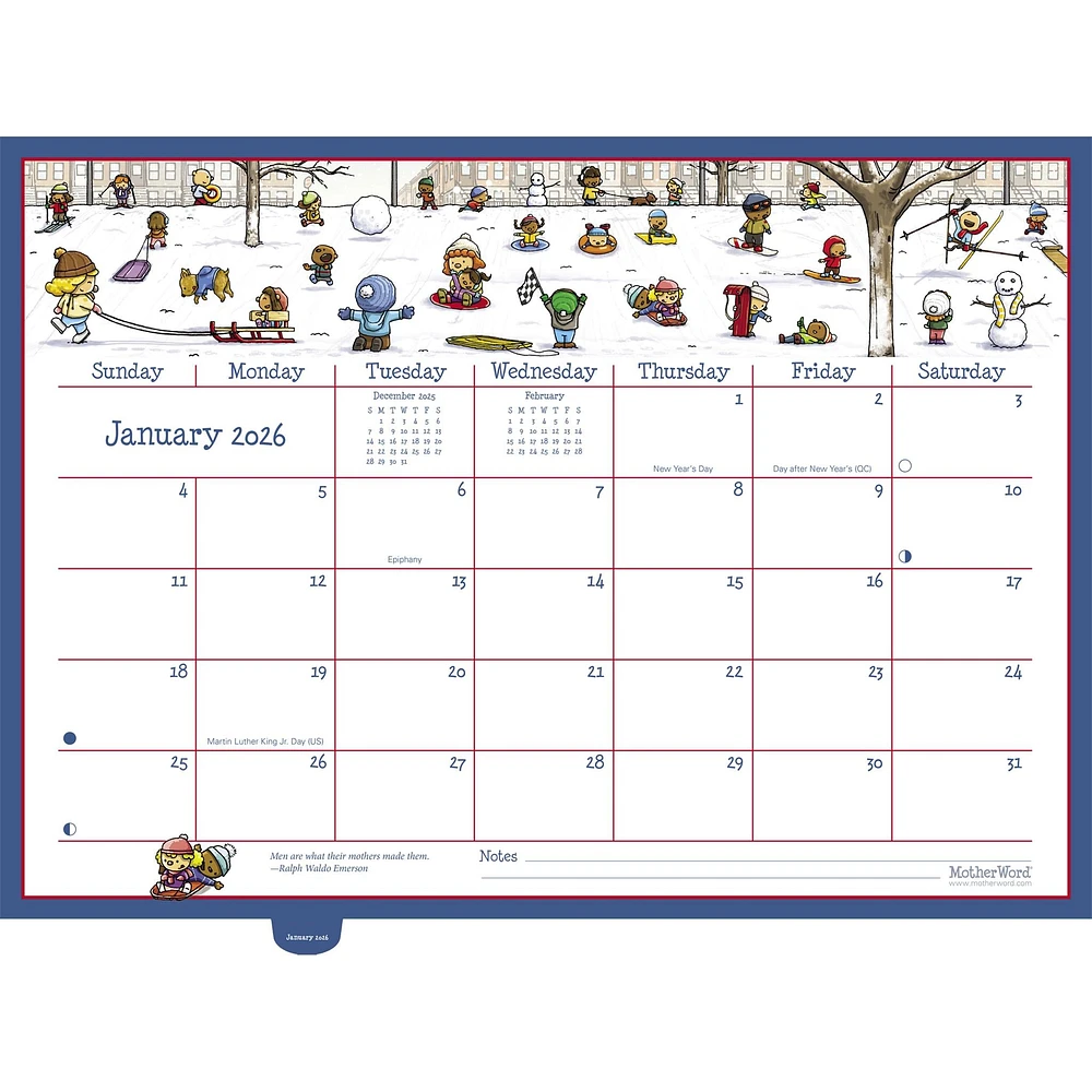 Motherword Deluxe English 2026 Wall Calendar