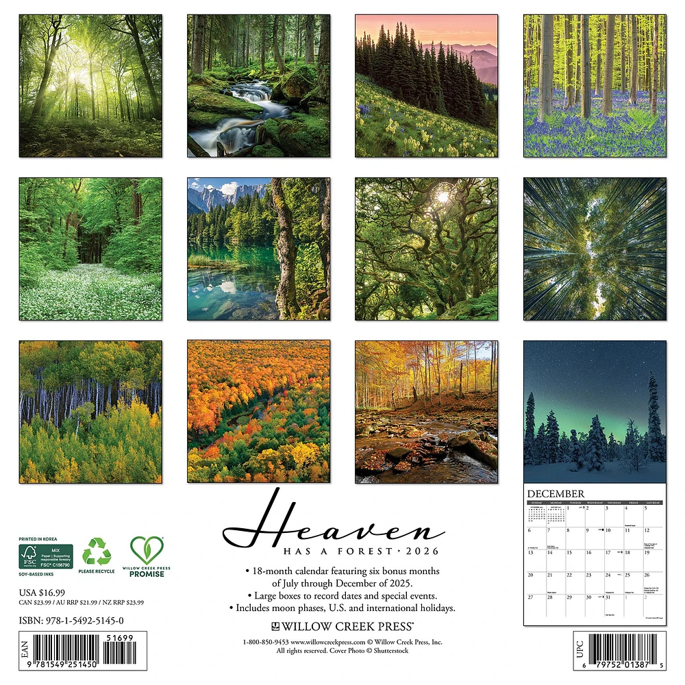 Heaven Has A Forest 2026 Wall Calendar - Online Exclusive