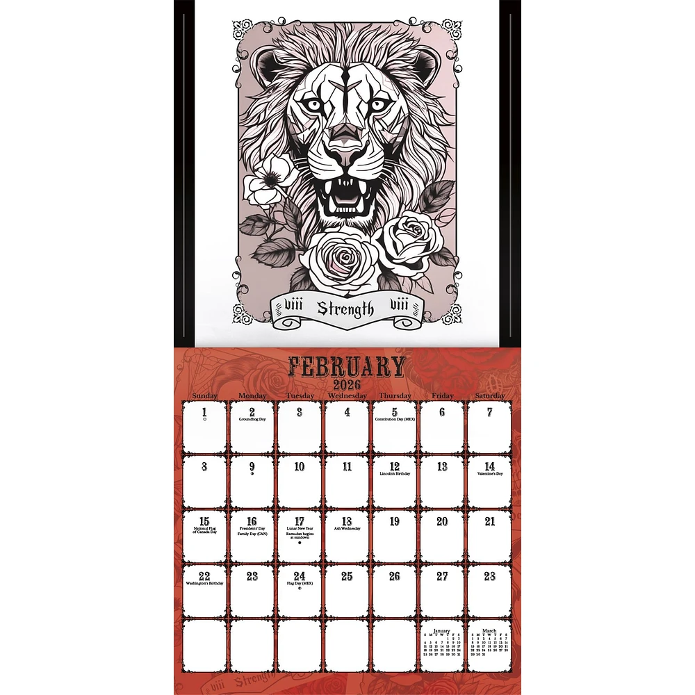 Tarot - Skulls & Roses 2026 Wall Calendar - Online Exclusive