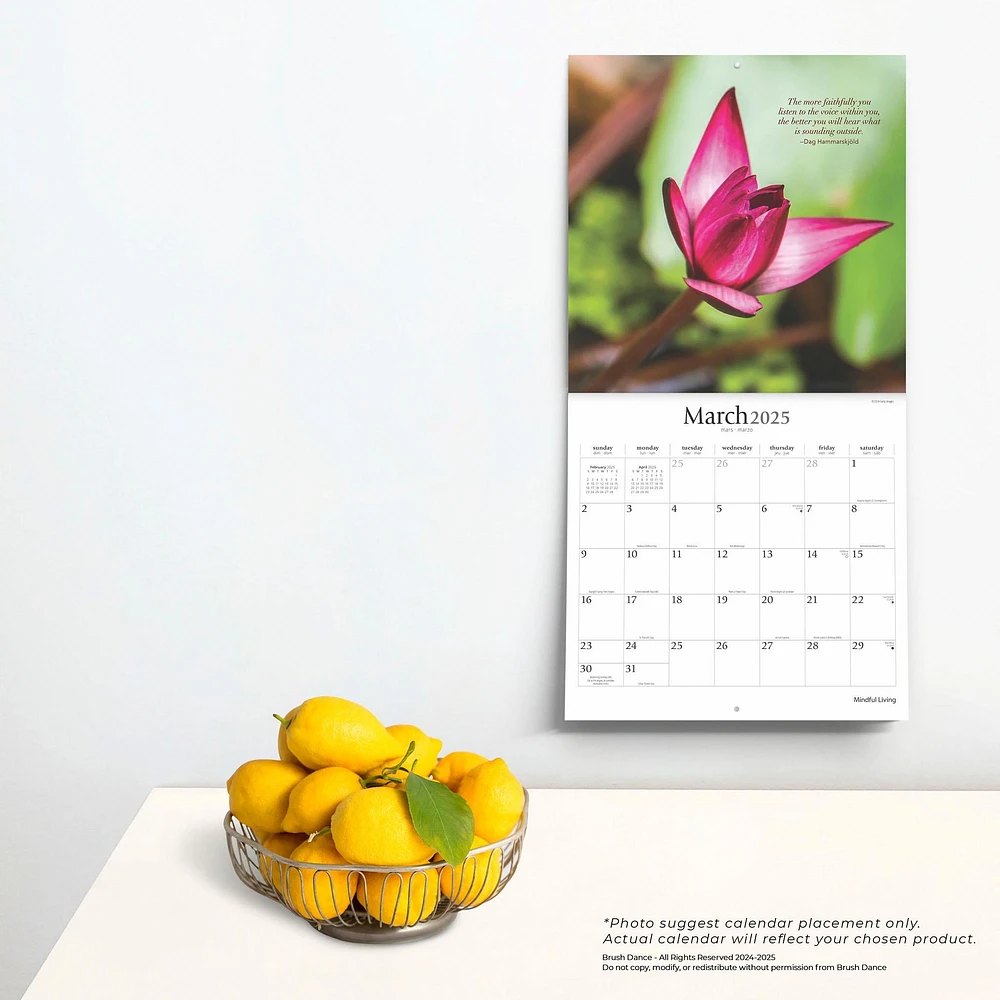 Mindful Living Wall 2025 Calendar