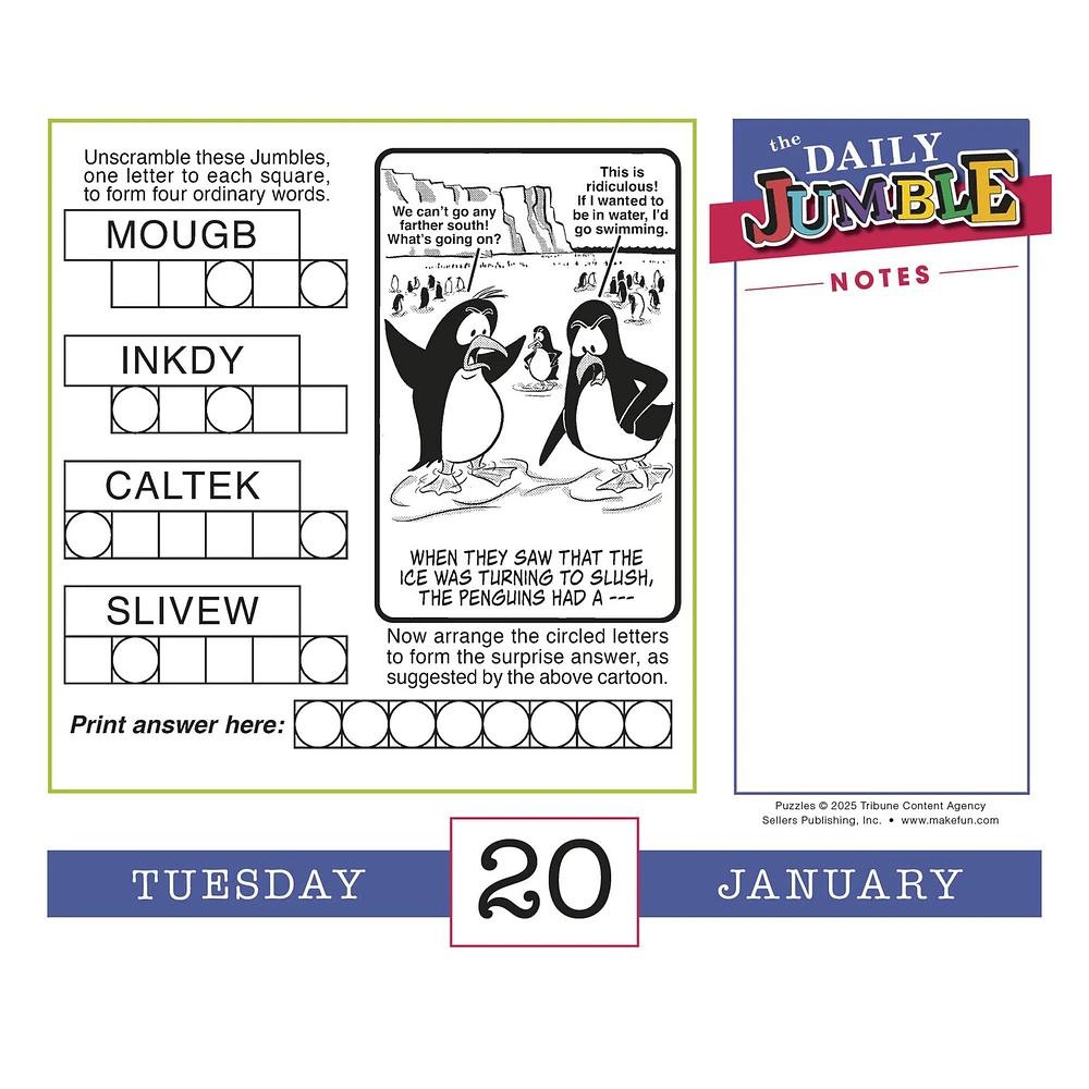 Daily Jumble 2026 Box Calendar