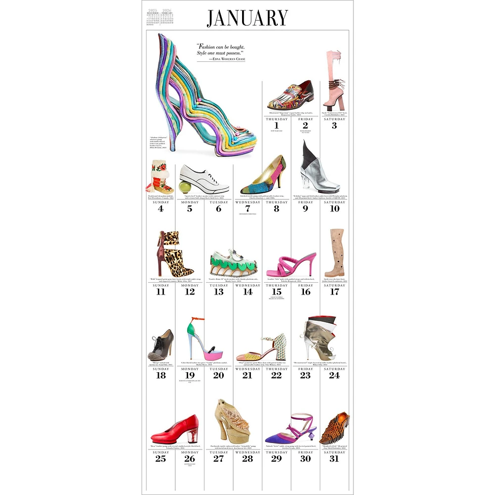 Shoes 365 2026 Wall Calendar