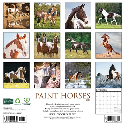 Paint Horses Wall 2025 Calendar