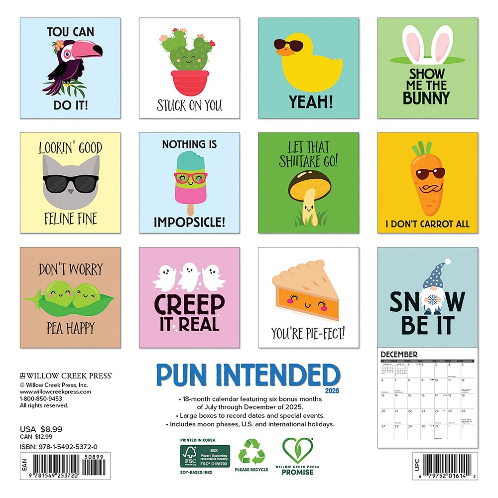 Pun Intended 2026 Mini Calendar