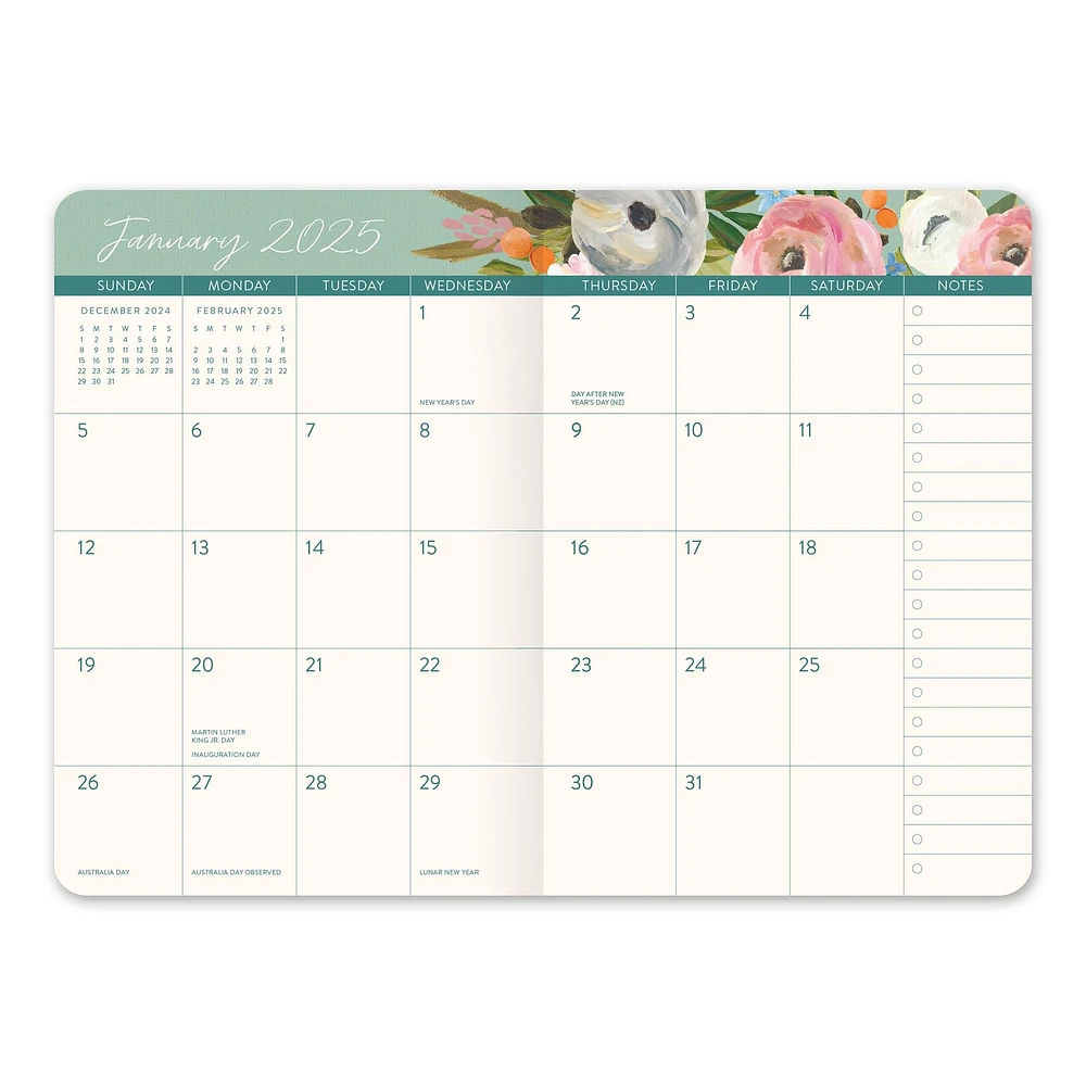 Bella Flora Monthly Exclusive Pocket Planner 2025 Calendar