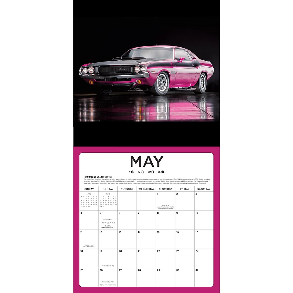 American Muscle Cars Wall 2025 Calendar