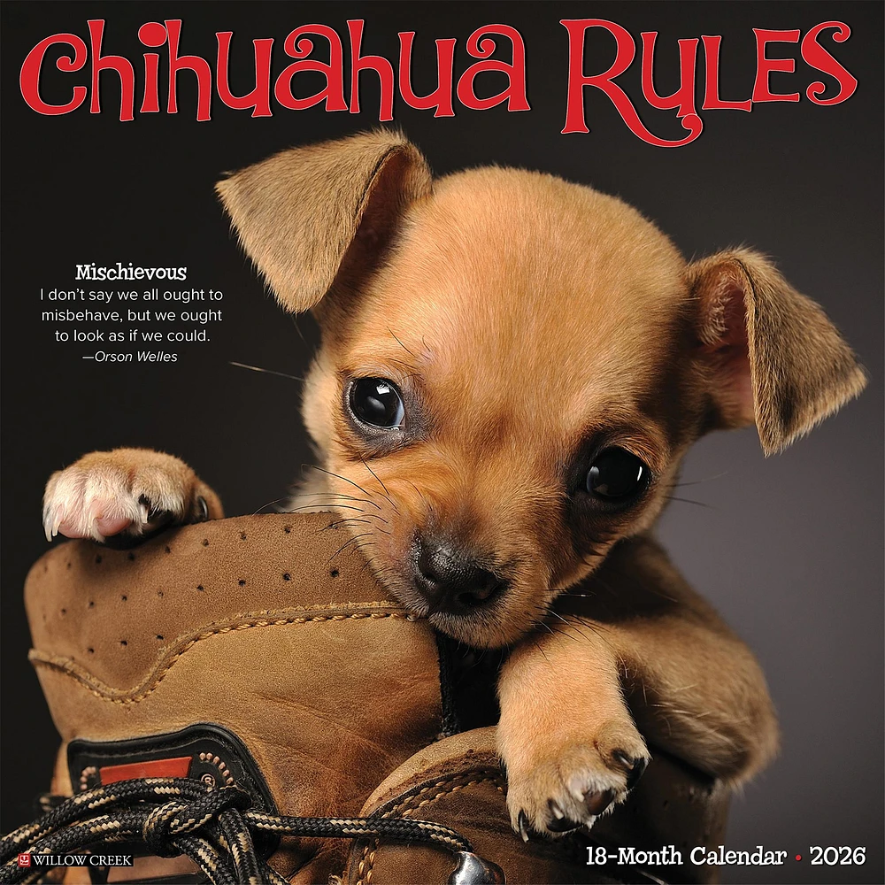 Chihuahua Rules 2026 Wall Calendar - Online Exclusive