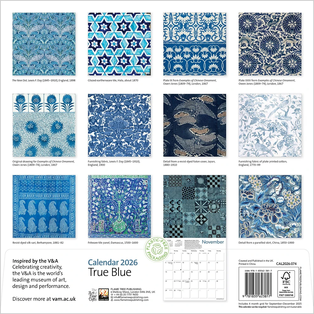 V&A: True Blue 2026 Wall Calendar - Online Exclusive