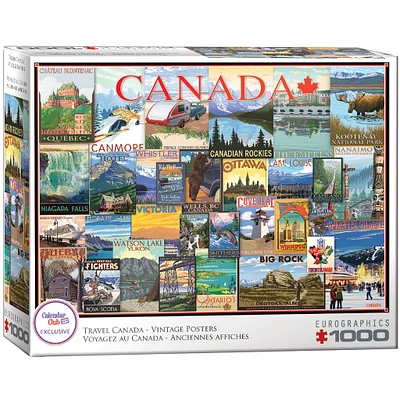 Travel Canada Vintage Posters Exclusive 1000 Piece Puzzle