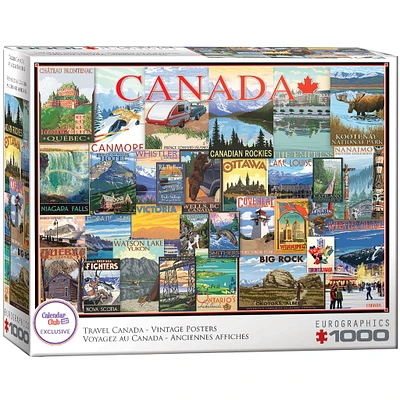 Travel Canada Vintage Posters Exclusive 1000 Piece Puzzle