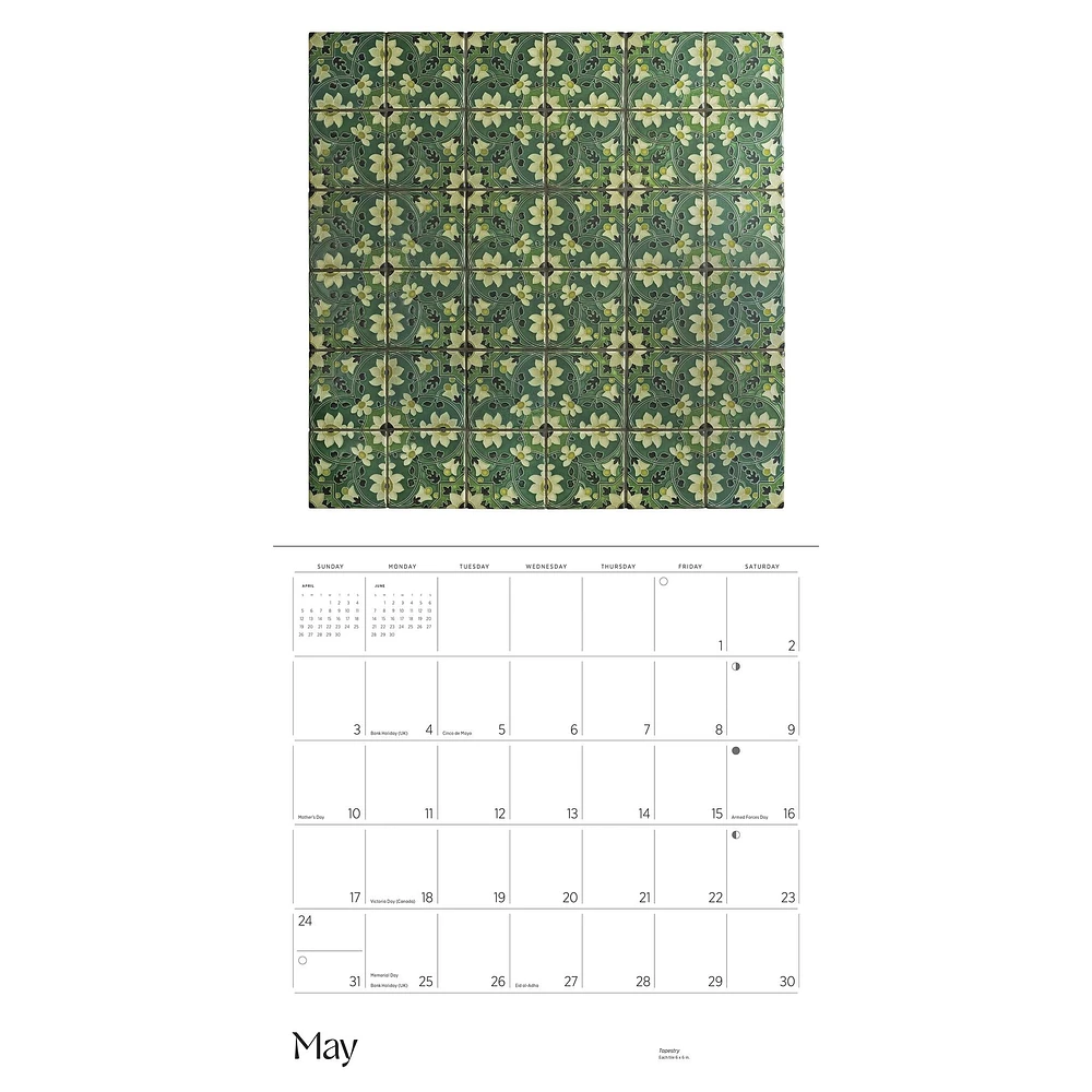 Arts And Crafts Tiles 2026 Wall Calendar - Online Exclusive