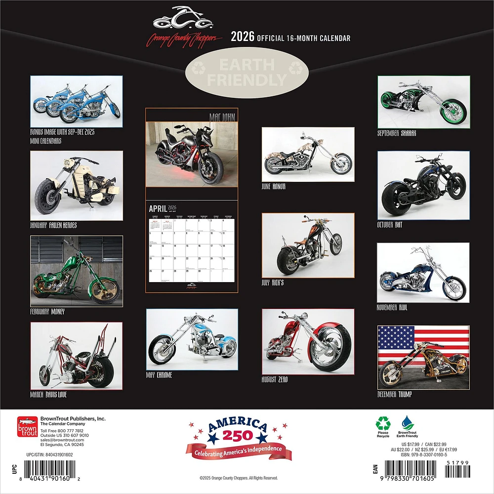 Orange County Choppers 2026 Wall Calendar - Online Exclusive