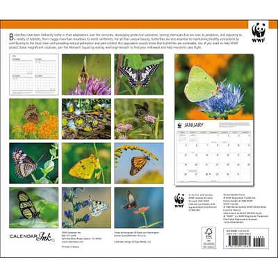 Butterflies World Wildlife Fund Wall 2025 Calendar