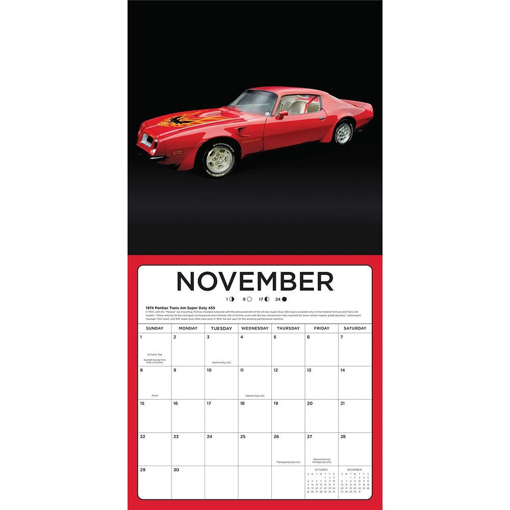 American Muscle Cars 2026 Wall Calendar
