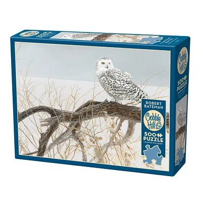 Fallen Willow Snowy Owl 500 Piece Puzzle Cobble Hill