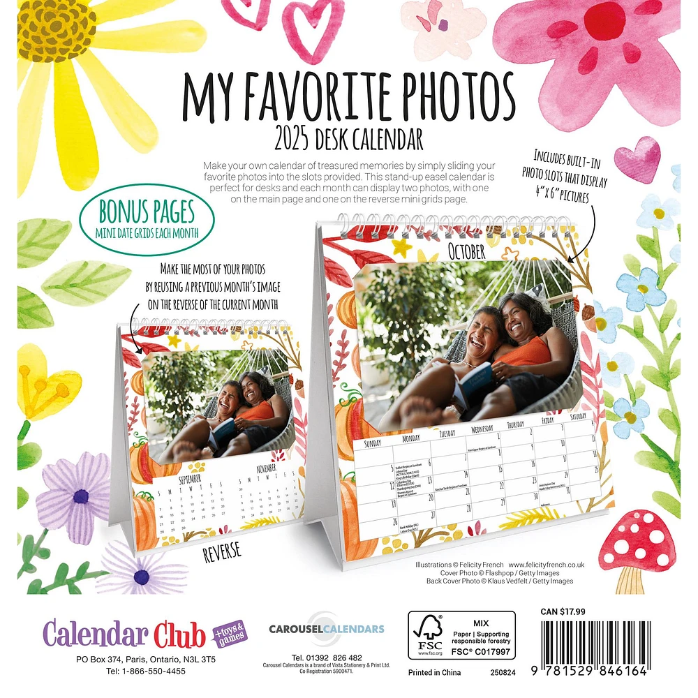 My Favorite Photos Easel 2025 Calendar