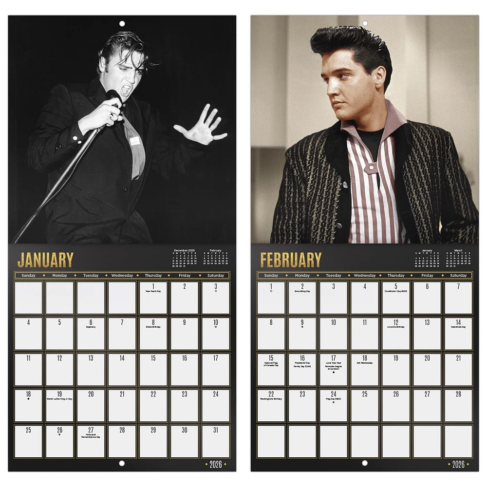 Elvis Presley 2026 Mini Calendar