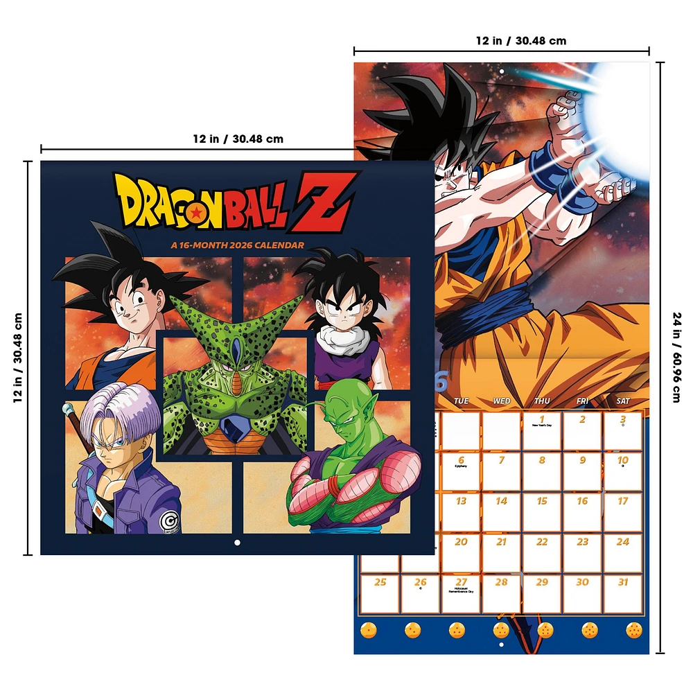 Dragon Ball Z 2026 Wall Calendar