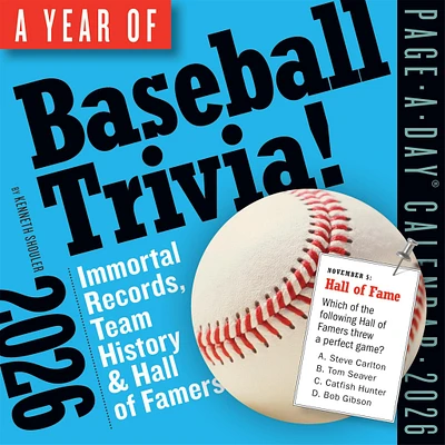 Year Of Baseball Trivia 2026 Box Calendar