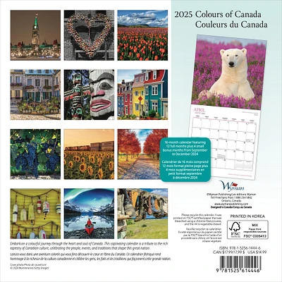 Colours Of Canada Medium Mini 2025 Calendar