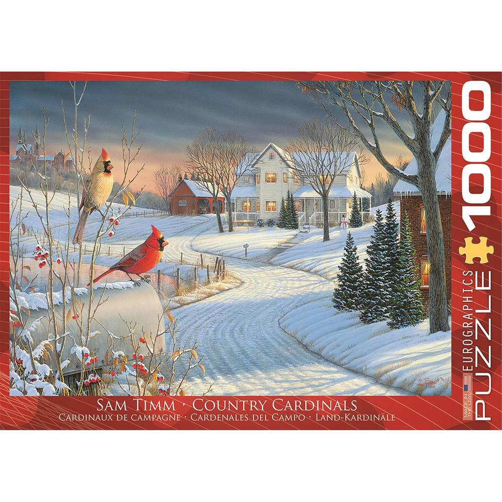 Country Cardinals Animal 1000 Piece Puzzle - FINAL SALE