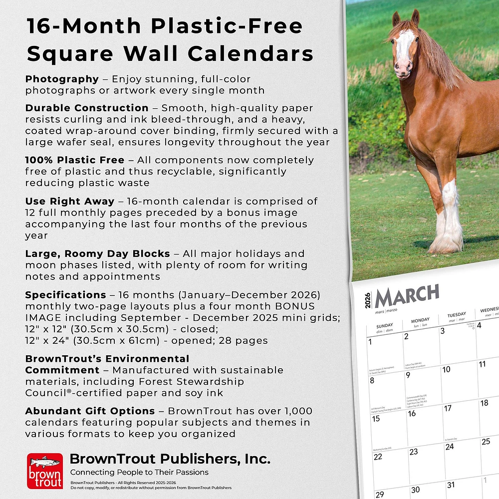 Clydesdales 2026 Wall Calendar - Online Exclusive
