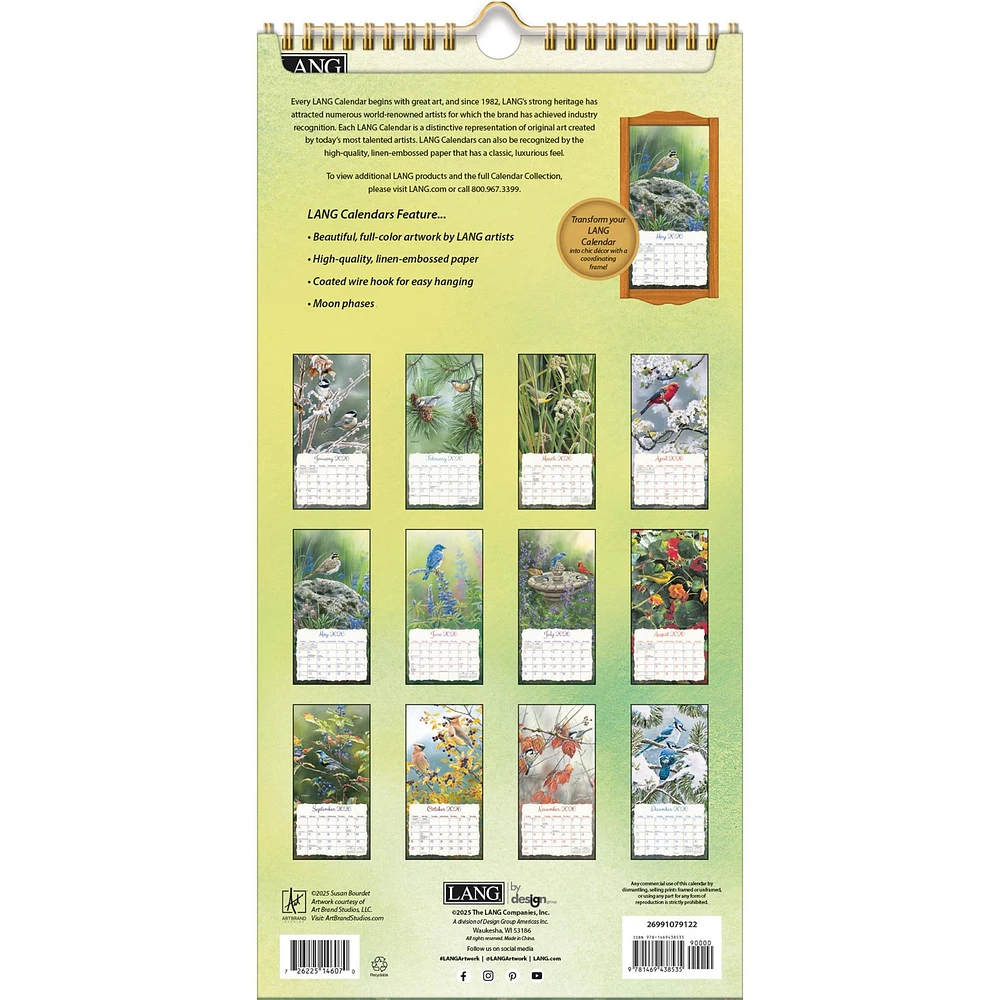 Songbirds 2026 Slim Calendar