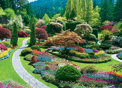 Buchart Gardens Sunken Garden 1000 Piece Puzzle