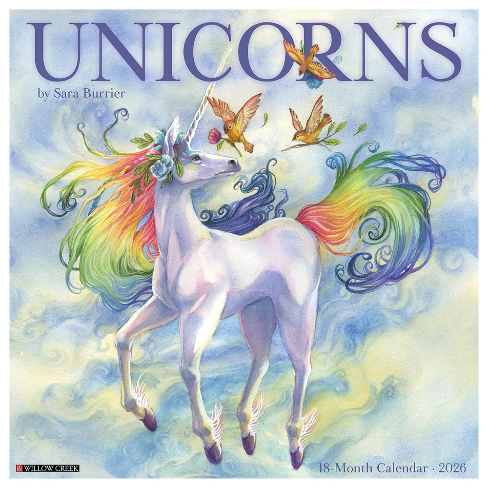 Unicorns By Sara Burrier 2026 Wall Calendar - Online Exclusive
