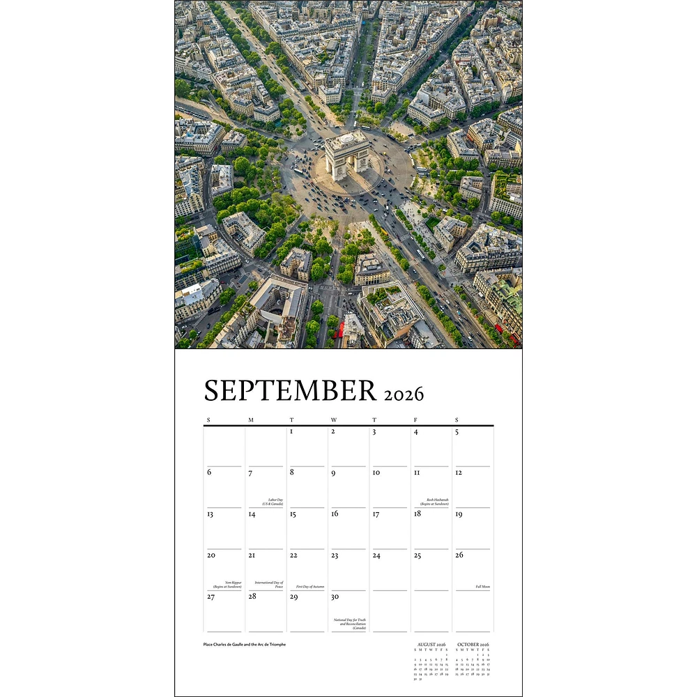 Paris From The Air 2026 Wall Calendar - Online Exclusive