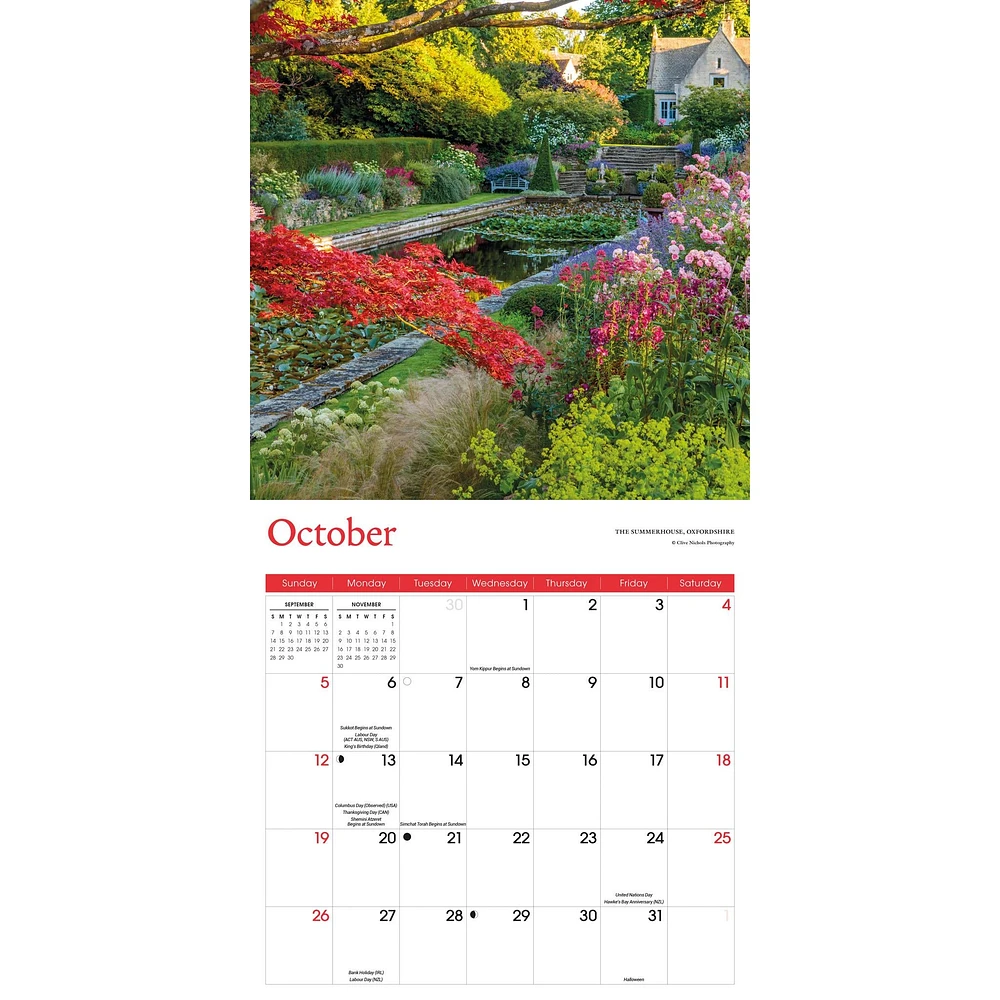 Country Gardens Wall 2025 Calendar